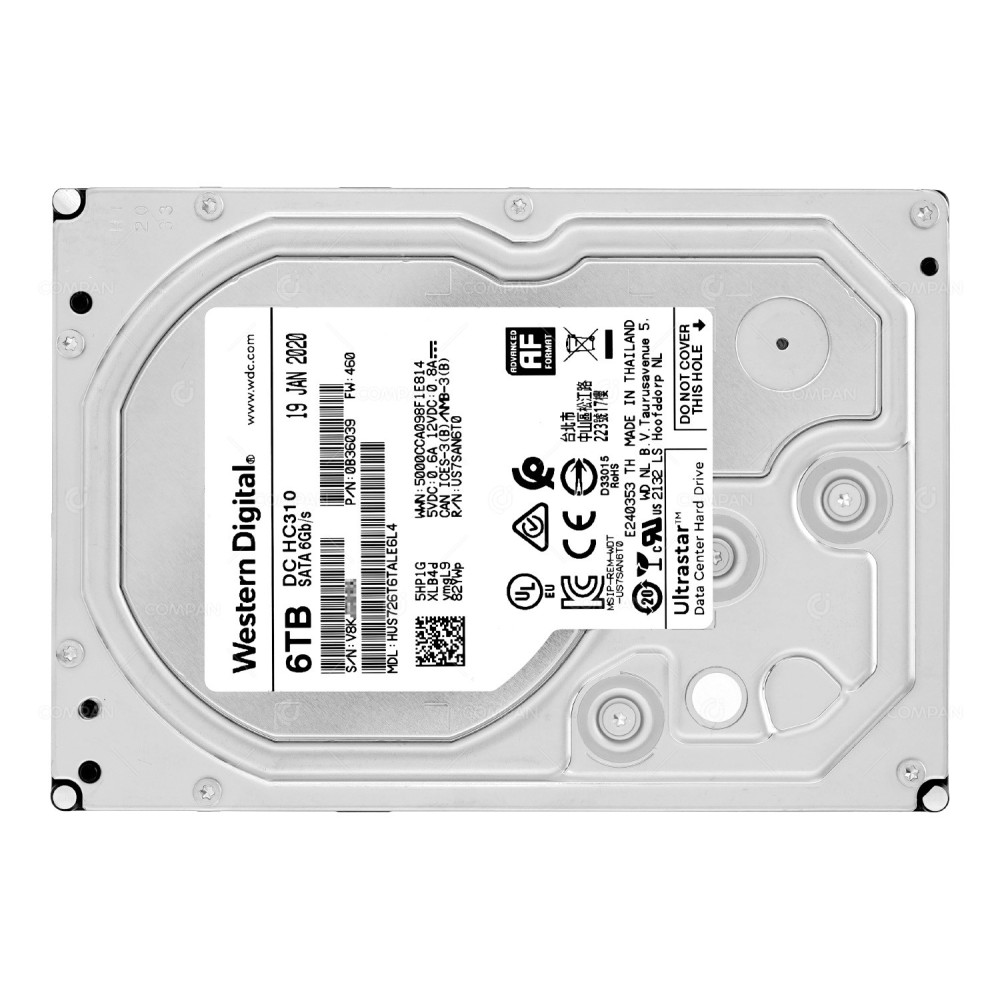 HUS726T6TALE6L4  WD ULTRASTAR 6TB 7.2K 6G SATA 256MB CACHE 3.5 LFF HARD DRIVE